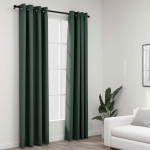 Linase v&auml;limusega pimendavad kardinad 2 tk roheline 140x245 cm