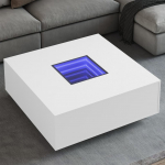 Kohvilaud led-tuledega, valge, 100x100x40 cm