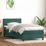 Box vedruvoodi madratsiga tumeroheline 80x220 cm samet