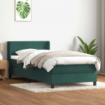 Box vedruvoodi madratsiga tumeroheline 80x220 cm samet