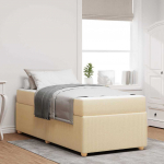 Voodiraam madratsiga madratsiga cream 100 x 200 cm kangas