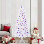 Tehisj&otilde;ulupuu koos 300 led-iga valge 210 cm pvc ja teras