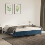 Voodiraam ilma madratsita tumesinine 160x200 cm samet