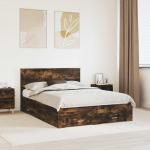 Voodi raam peaga suitsetatud tamm 140 x 200 cm tehispuit