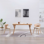 S&ouml;&ouml;gitoolid 2 tk, kreemjasvalge, painutatud puit ja kunstnahk