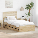 Voodi raam sahtliga peaga sonoma tamm 90 x 190 cm inseneripuit