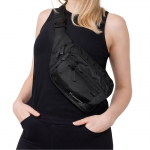 Wozinsky WSB-W1 unisex shoulder bag with adjustable strap, waterproof - black