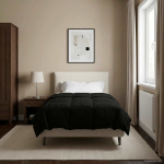 Suvised teki rapistatud must 155 x 200 cm mikrokiud