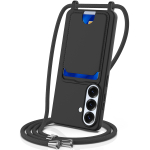 Samsung Galaxy S26 TPU Case with Card Holder and Crossbody Lanyard - Black