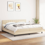 Kontinentaalvoodi madratsiga, kreemjas, 200x200 cm, kangas