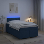Vedruvoodi madratsiga led-ribadega sinine 120 x 190 cm kangas