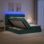 Led-iga voodiraam koos madratsiga tumeroheline 200 x 200 cm