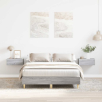 Voodiraam ilma madratsita, hall sonoma tamm, 135 x 190 cm,