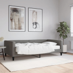 Diivanvoodi madratsiga, tumehall, 100x200 cm, kangas