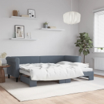 Diivanvoodi v&auml;ljat&otilde;mmatava osaga, tumehall, 80x200 cm samet