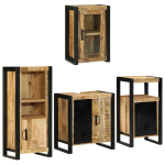 Vannitoa m&ouml;&ouml;bleset 4 tk pruun 55 x 35 x 60 cm tugev mango puit