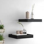 Seinariiulid, 2 tk, must, 23 x 23,5 x 3,8 cm mdf
