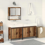 Vannitoa m&ouml;&ouml;bleset riiuliga ladustamisega 3 pcs pruun tehispuit