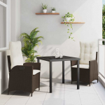Aia s&ouml;&ouml;gilaudade komplekt 3 pcs pruun pol&uuml;rotang