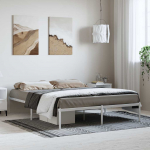 Metallist voodiraam, valge, 150x200 cm