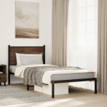 Metallist voodiraam ilma madratsita pruun tamm 90x200 cm