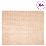 Valej&otilde;hvikaristu tekk 4 pcs beež 130 x 150 cm pol&uuml;ester