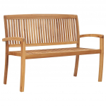 2-kohaline virnastatav aiapink lauaga 120 cm, toekas tiikpuit