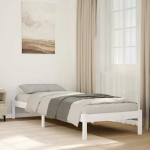 Voodiraam ilma madratsita, valge, 100x210 cm, m&auml;nnipuit