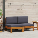 Keskmine diivan 2 tk, tumehallide istmepatjadega, akaatsia