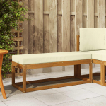 Stoolben&scaron; looduslik ja kreem 115 x 43 x 37 cm tugev akatsiapuu