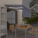Automaatne varikatus, tuuleandur, led, 3x2,5 m sinine, valge