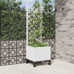 Aia istutuskast trellise ja ratastega valge 40 x 40 x 146 cm pp