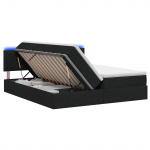 Led-iga voodiraam koos madratsiga must 200 x 200 cm kangas