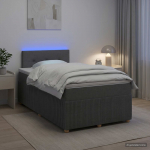 Vedruvoodi madratsiga led-ribadega tumehall 120 x 200 cm kangas