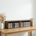 Cd salvesta rack 2 tk suitsutatud tamm 40 x 17 x 17 cm