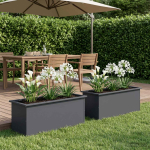 Led-valgustusega lillekast 2 tk antriit 40 x 100 x 40 cm teras