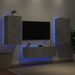 3-osaline telerikappide komplekt led-tuledega, betoonhall