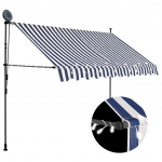K&auml;sitsi sisset&otilde;mmatav varikatus, led, 300 cm sinine ja valge