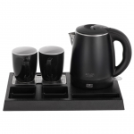 Adler AD 1387 Hotel kettle stainless steel 1 L + tray with cups black