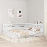 Raamatukapitsee voodi peaga valge 180 x 200 cm tehispuit