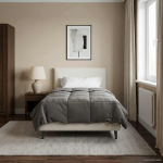 T&auml;ispika aasta tekk rapistatud helehall 135 x 200 cm mikrokiud