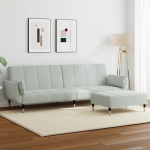 2-kohaline diivanvoodi jalapingiga, helehall, samet