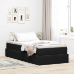 Voodi hoiukohaga ja madratsiga must 90 x 190 cm samet