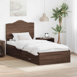 Voodi raam sahtliga peaga pruun tamme 70 x 190 cm tehispuit
