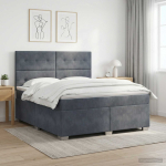 Vedruvoodi madratsiga peaga tumehall 140 x 200 cm samet