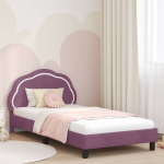 Laste voodiraam peatoega peaga lilla 80 x 200 cm samet