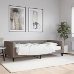 Diivanvoodi madratsiga, pruunikashall, 100x200 cm, kangas