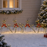 J&otilde;uluvana p&otilde;hjap&otilde;der 4 tk 80 led-i soe valge 43 x 19 x 65 cm