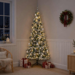 Kunstkuusk koos j&otilde;ulukuuliga 180 cm 300 led-i soe valge