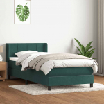 Box vedruvoodi madratsiga tumeroheline 80x220 cm samet